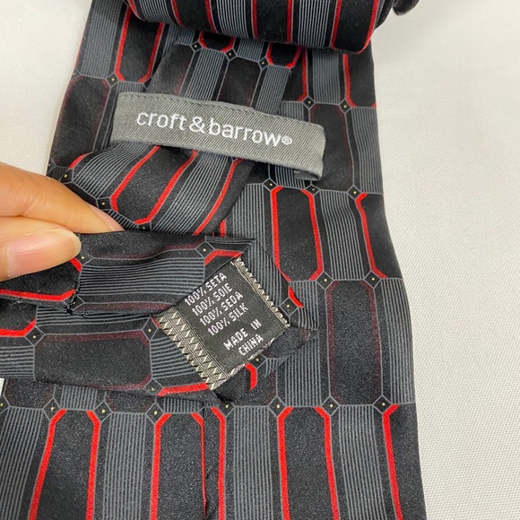Black, Gray, Red Tie - Picture 2 of 3